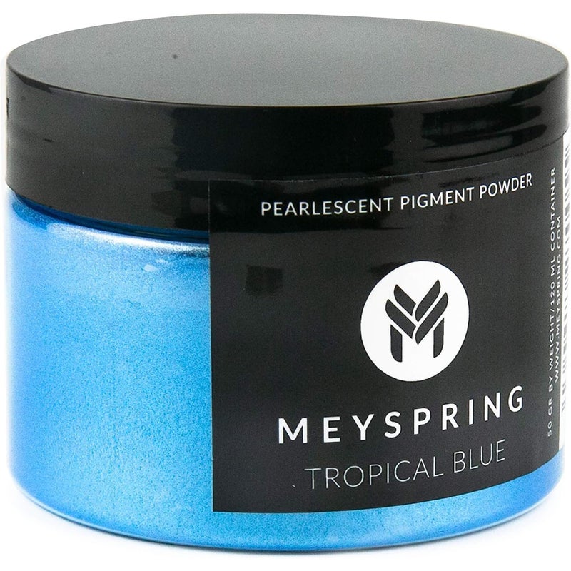 MEYSPRING Tropical Blue Epoxy Resin Color Pigment - 50 Grams - Great for Resin Art  Epoxy Resin  and UV Resin- Mica Powder for Epoxy Resin - Image 1